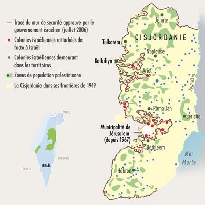 Carte de la palestine 2012