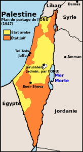 La Palestine partagée par l'ONU en 1947