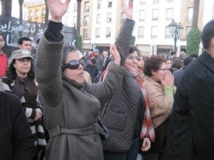 Khadija Riyadi lors de la manifestation du 2ème anniversaire du Mouvement 20 Février