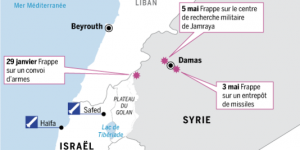Carte de la région attaquée par l'aviation sioniste